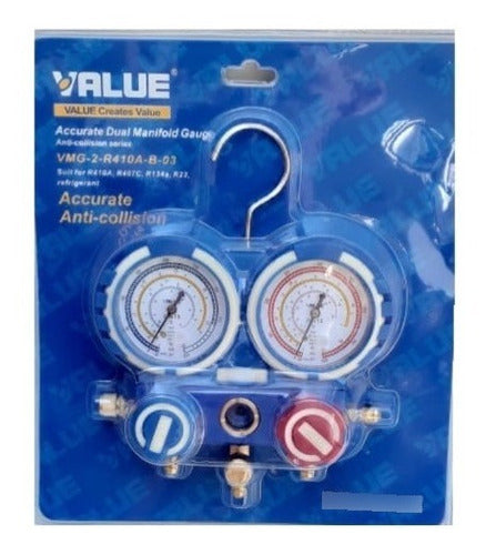 Manifold Value With Gas Sight R22 R134 R410 VMG-2-R410-B-03 1