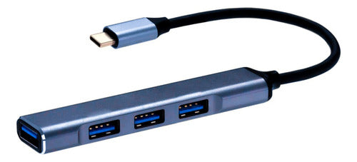 Mini Hub Usb Tipo C A 4 Puertos Usb 3.0 Tipo A Con Cable Ax® 1