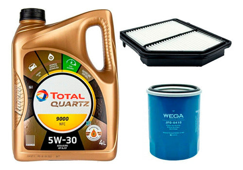 Wega Kit Filtros Honda Hrv 1.8 I-vtec + Aceite Total 9000 5w30 4l 0