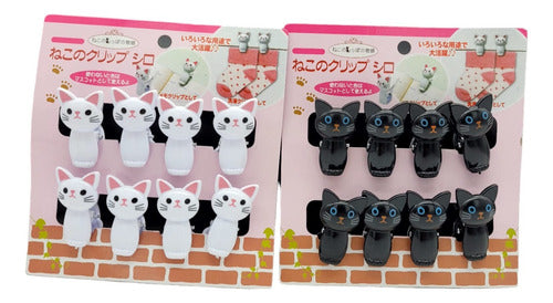 Set of 8 Plastic Cat-Shaped Clothes Pins 0