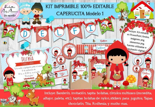 Kit Imprimibles Burbujitas: Printable Candy Bar Little Red Riding Hood 1 - 100% Editable 1