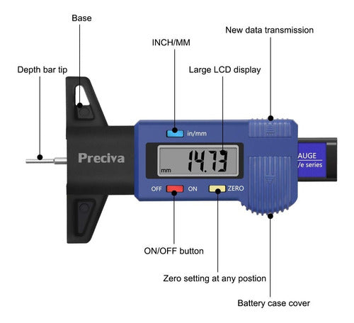 Preciva Tire Tread Depth Gauge 2