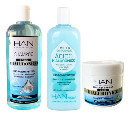 Han Kit Acido Hialuronico Shampoo+acondicionador+mascara 0