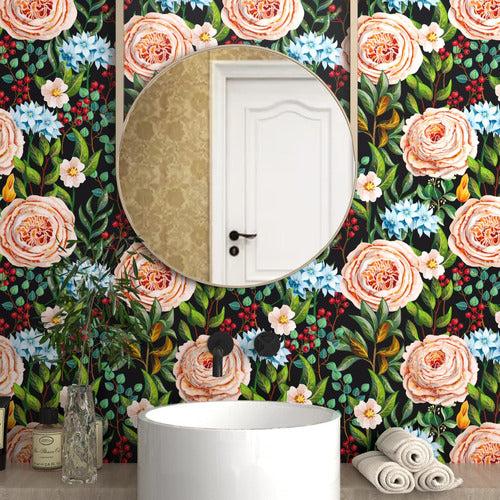 Yullpaper Floral Dark Peel and Stick Wallpaper, P 1