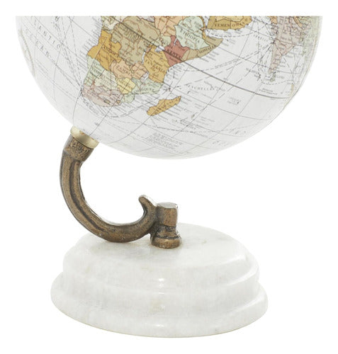 Deco 79 Marble Globe White 13cm X 13cm X 20cm 1