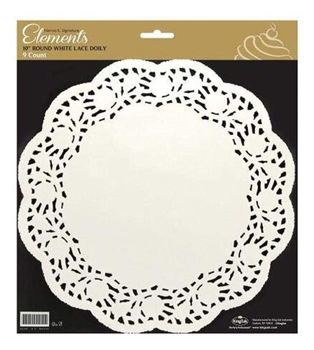 Doilies De Encaje De Papel Redondo - 10  | Blanco | 9 Piezas 0