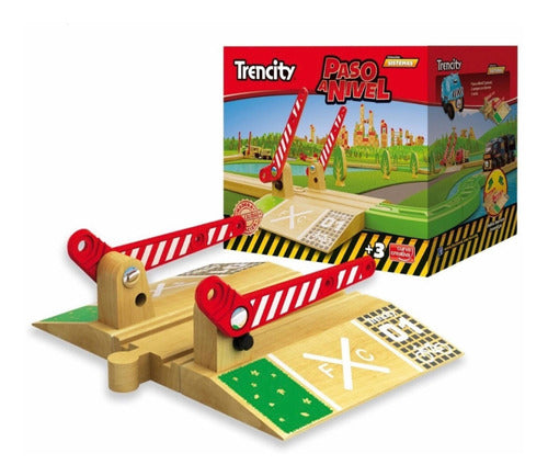 Trencity Wooden Train Level Crossing Set - 3 Pieces 0