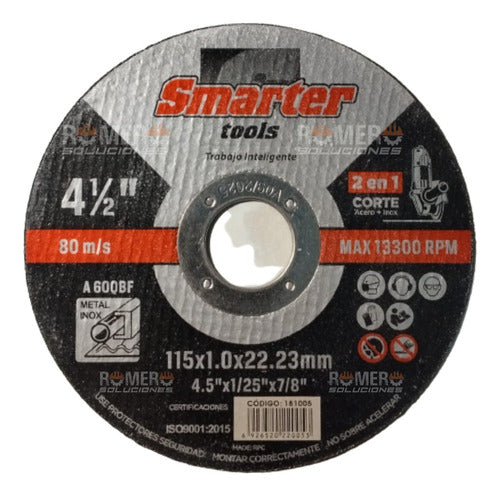 Smarter Tools Cutting Disc 115mm X 1mm Stainless Steel X 10 1