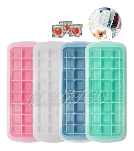 Silicone Ice Cube Tray with Lid Smak 24 Imported Ice Cubes 7