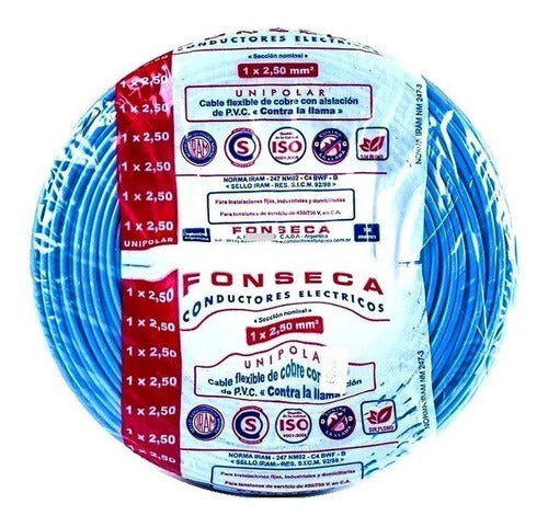 Fonseca 10mm Celeste Unipolar Cable X 20 M Iram 247-3 0