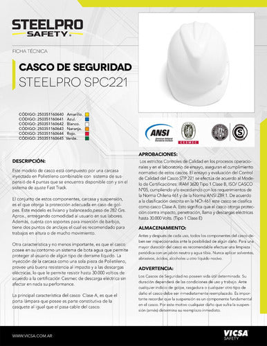 Casco Amarillo Steelpro Spc221 Arnes Cremallera Fast Track 2