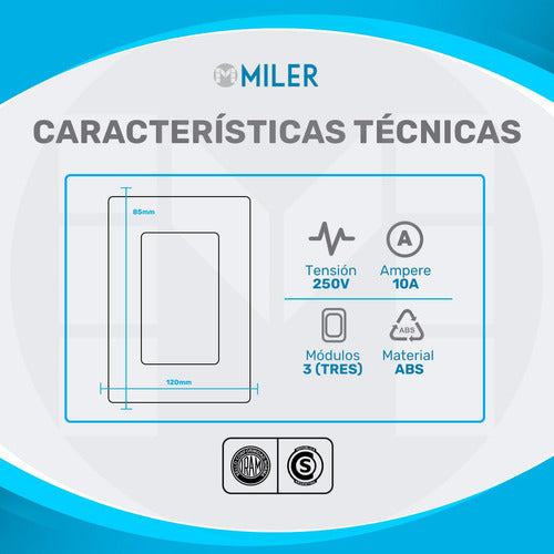 Llave De Luz Armada Punto Y Toma Blanco Sica Línea Life 1