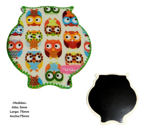 Galario Productos X24 Ceramic Owl Fridge Magnet Assorted Decor Souvenir 2