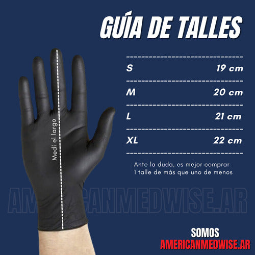 Pack of 50 Black Nitrile Gloves | Premium 24