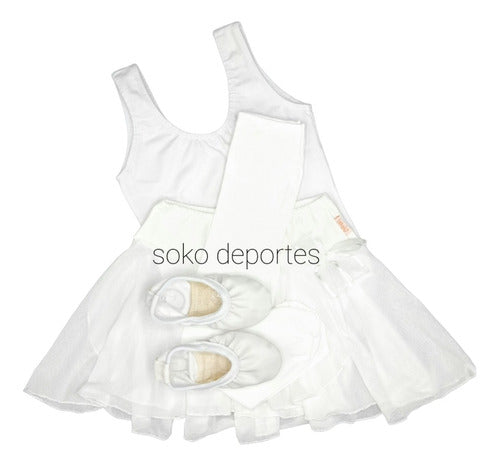 Soko Deportes Dance Tank Top, Skirt, and Stretch Ballet Shoe Set 15
