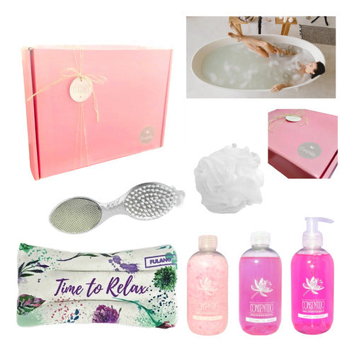 Zen Spa Roses Relaxation Gift Box Set N15 - Kit Caja Regalo Box Empresarial Zen Spa Rosas Set Relax N15