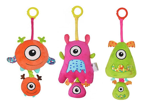 Colorful Musical Monsters Plush Crib Mobile Imported 0