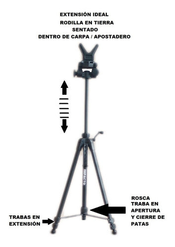 Tripode De Tiro 1.50 Mts Max Totalmente Regulable Con Funda 3