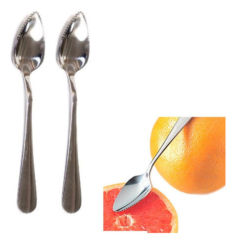 Grapefruit Set of 2 Spoons and 1 Serrated Knife by KASVER URUGUAY 1