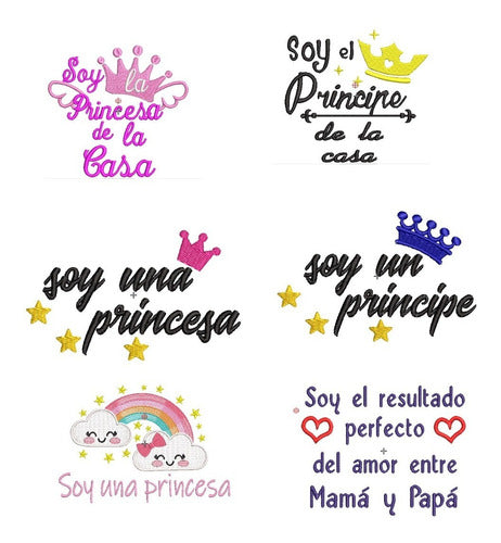 Matrices Para Maquinas Bordadoras Frases Nene Nena Princesa 1