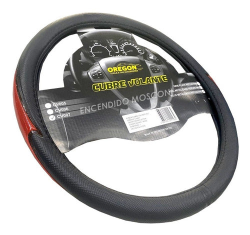 Oregon Universal PVC Steering Wheel Cover 38cm with Reflector in Black and Red 1