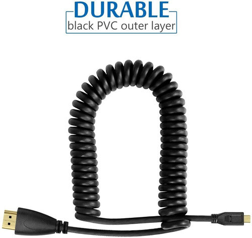 UCEC Spiral Micro HDMI to Full HDMI Cable 30cm 3