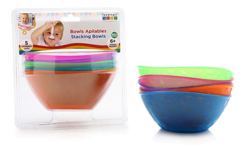 Baby Innovation Colorful Stackable Bowls Set of 5 3