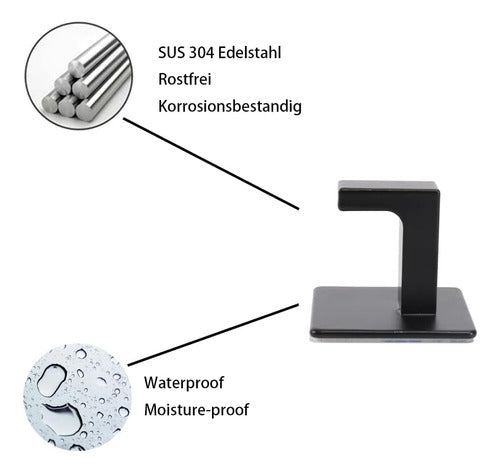Ganchos Toallas Baño Paquete 6 Ganchos Autoadhesivos. 3