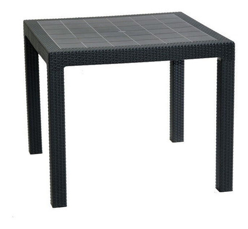 Square Plastic Rattan-like Table 70 x 70 Alejo 4