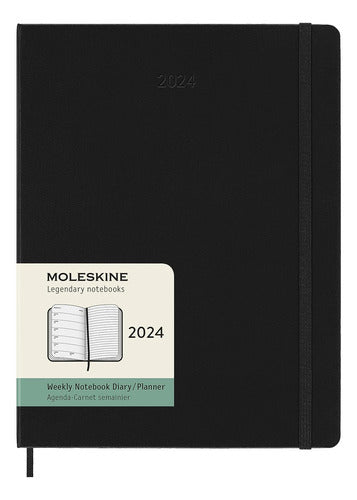 Moleskine 2024 Weekly Planner 12M Black Hardcover - XL 0