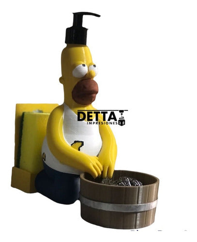 Homero Simpson Soap Dispenser Sponge and Steel Wool Holder Detta3D 0