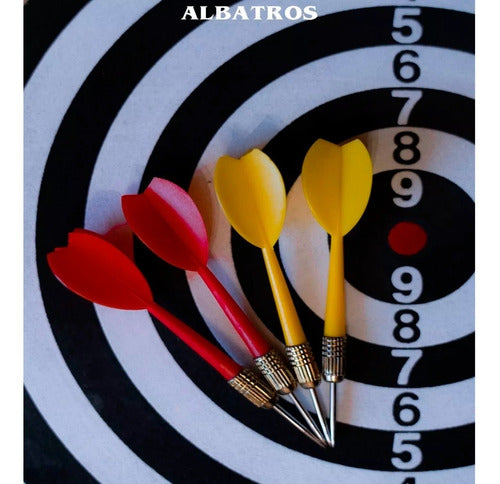 Albatros 37cm Double-Sided Dartboard + 6 Darts - White 2