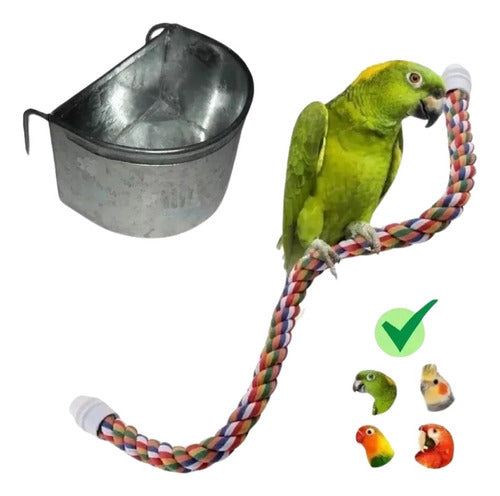 Hanging Metal Feeder for Parrots, Guinea Pigs, Rabbits, Birds No. 5 0