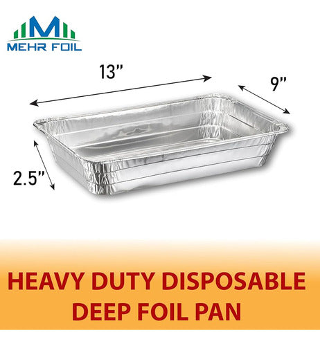 Mehr Foil 9x13 Aluminum Pans with Lids Disposable Aluminum Bakeware 4