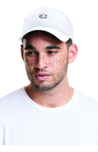 Champion Laser Perforated Men's Sports Cap, White 0