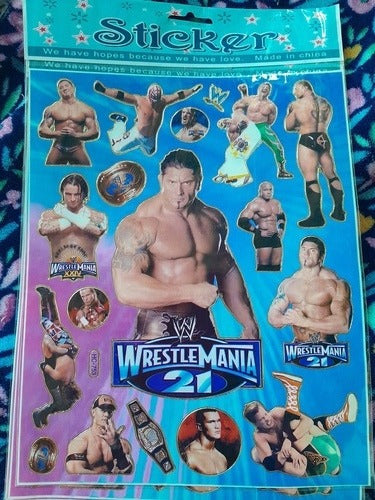 Stickers Wrestlemania21 20x30cm Personajes Papel Autoadh 0