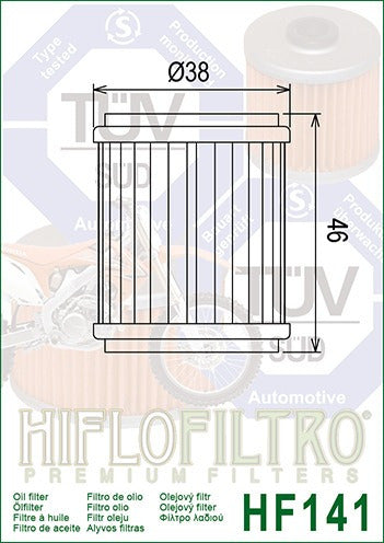 Hiflo Filtro De Aceite Yzf 250 450 Ybr 250 Yfz Hf 141 2