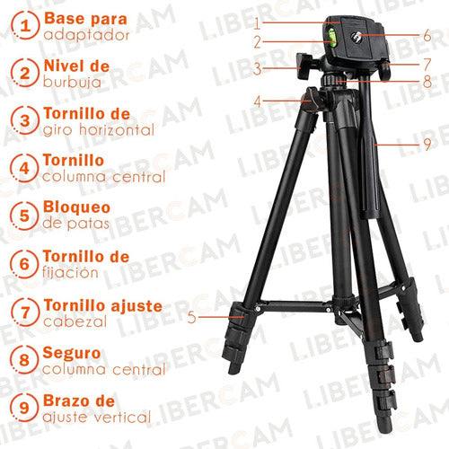 Libercam Telescopic Aluminum Foldable Smartphone Camera Tripod 3120 3