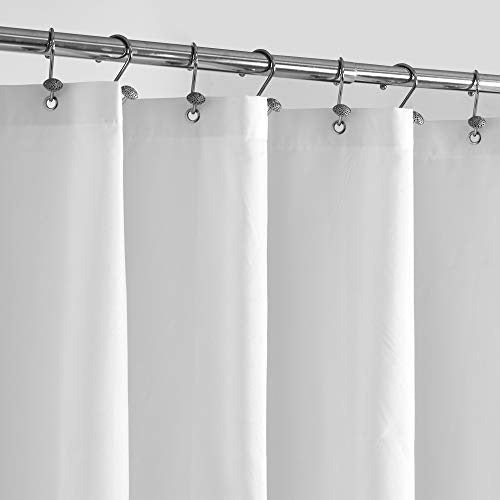 ALYVIA SPRING Waterproof Fabric Shower Curtain Liner White with Weighted Hem 0