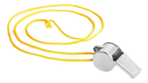 Generic Silver Metal Whistle with Strap 0