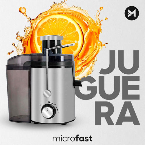 Microfast Electric Juicer 500W 220-240V 2 Speed Stainless Steel + 1.5L Jug 1