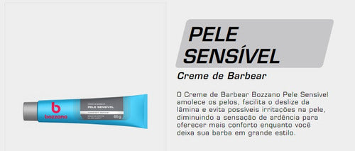 Creme De Barbear Bozzano Pele Sensível 65g Com 3 Unidades 1