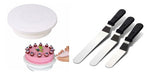 Kit Reposteria Plato Giratorio + 3 Espatulas Escalon Acero 0