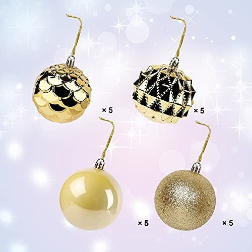 Lulu Home Christmas Ball Ornaments - Pack of 20 Units, 8cm / Gold 1