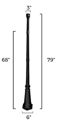 Gama Sonic Decorative Light Post GS-DP55F-BLK for Solar Lights 1