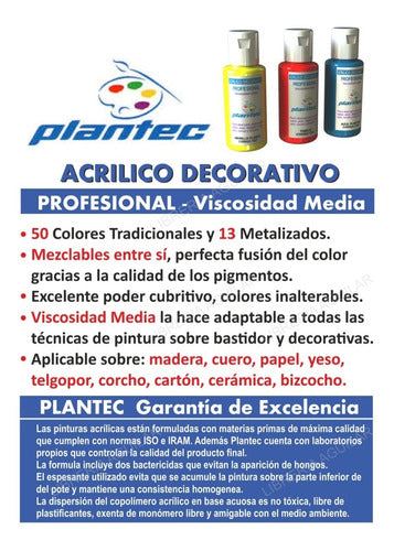 12 Plantec Metallic Acrylic Paint 50ml 2