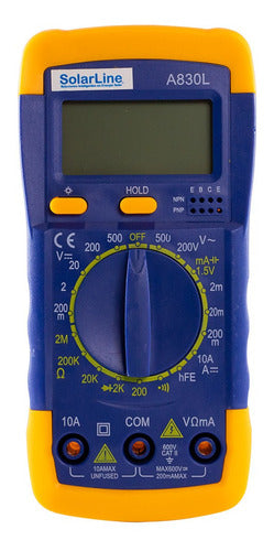 SolarLine Multi Voltimetro Tester Con Juego Puntas Y Bateria A830L 0