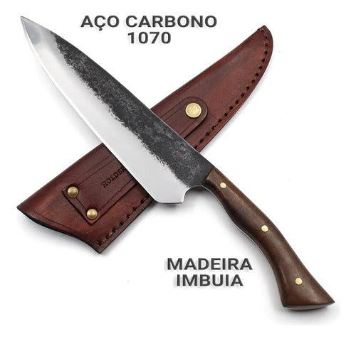 Faca Chef 8'' Para Churrasco E Cozinha Holder Cabo Madeira 2