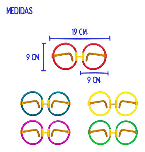 Enfiestados Neon Lennon Round Glow Glasses X10 4