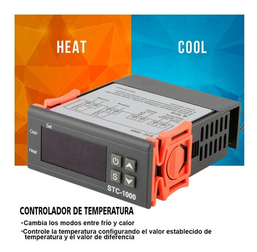 Termostato Stc1 000 Control Temperatura Frío Calor 220v 1